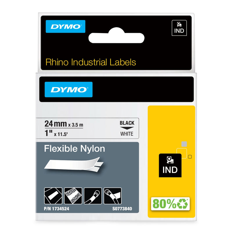 Dymo – Labele Rhino Industrial Nylon 24 mm weiß