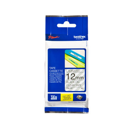 Brother - Labele P-touch TZe-131 Standard 12 mm Schwarz auf Transparent