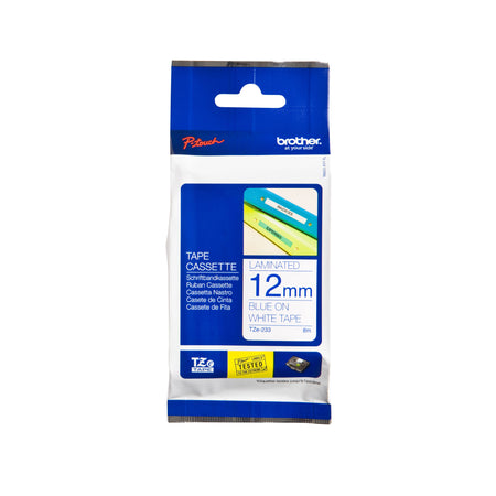 Brother - Labele P-touch TZe-233 Standard 12 mm blau auf weiß
