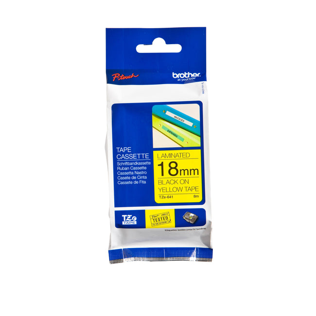 Brother - Labele P-touch TZe-641 Standard 18 mm Schwarz auf Gelb
