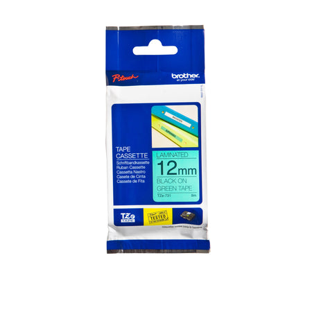 Brother - Labele P-touch TZe-731 Standard 12 mm Schwarz auf Grün