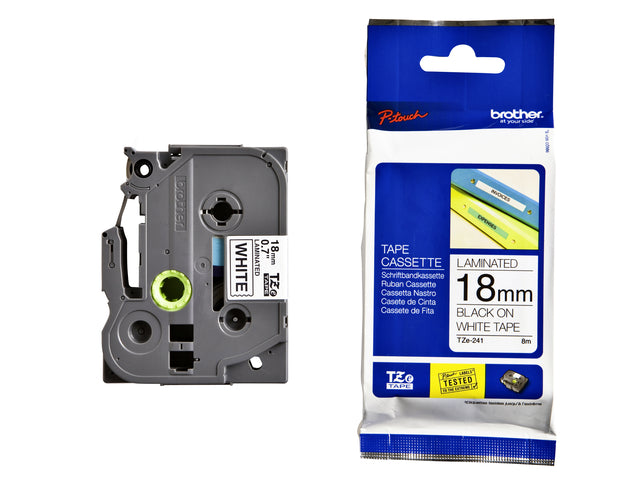Etikett Band Bruder P-Touch Tze-241 18mm schwarz auf Weiß