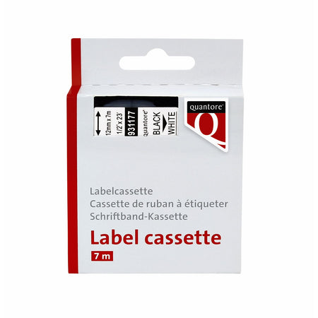 Quantore - Labele 45013 12mmx7m schwarz auf weiß | 336 Stück