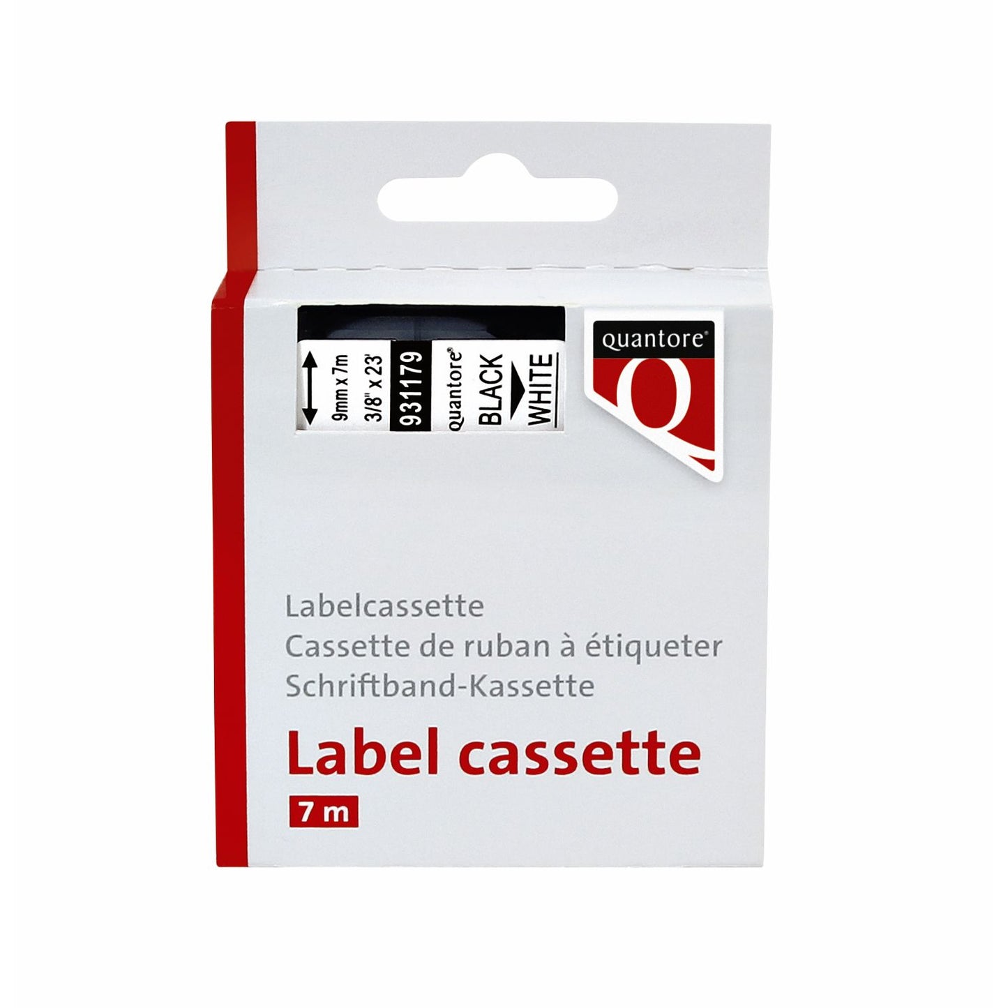 Quantore - Labele 40913 9mmx7m schwarz auf weiß | 336 Stück