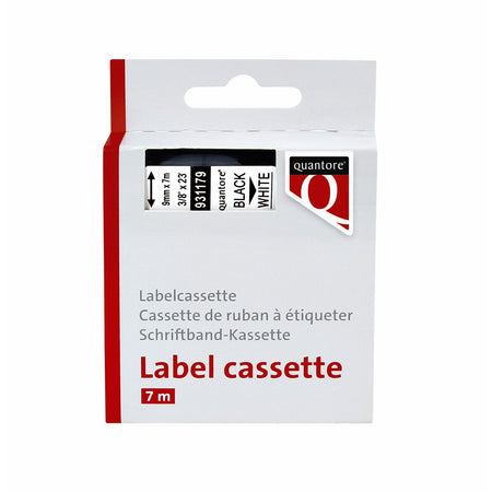 Quantore - Labele 40913 9mmx7m schwarz auf weiß | 336 Stück