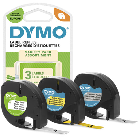 Dymo - Labele LetraTag 12mm sortiert 3 Stück