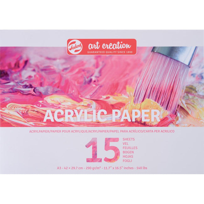 Talens Art Creation – Art Creation Acrylpapier, 290 g, ft A3, Block mit 15 Blatt