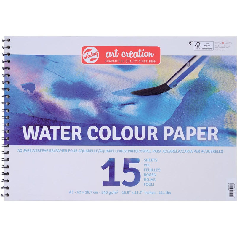 Talens Art Creation – Art Creation Aquarellpapier, 240 g, ft A3, Block mit 15 Blatt