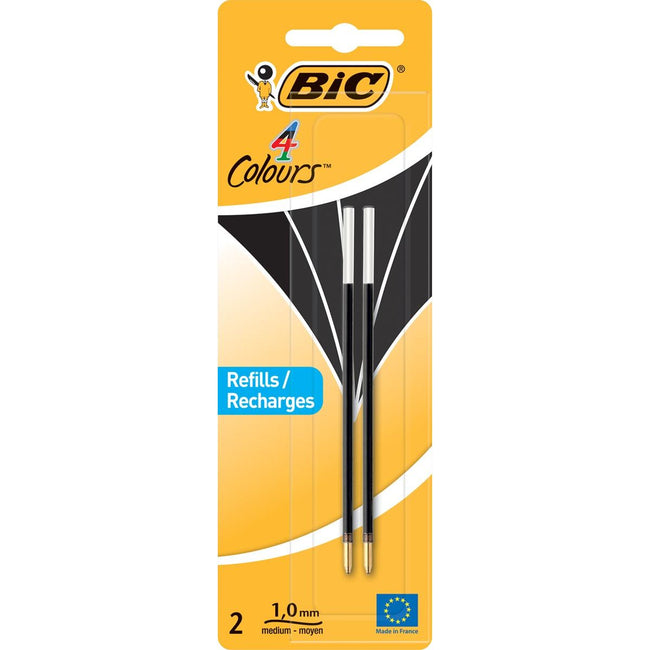 Bic - Mine für Kugelschreiber 4 Colors Medium, Blister mit 2 Stück, schwarz