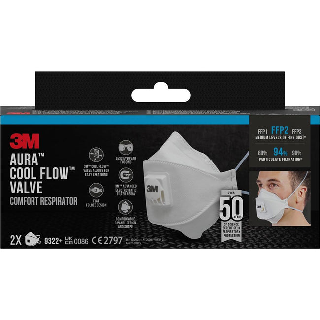 3M - Staubmaske 3m Aura 9322 FFP2 Ventil 2 Stk