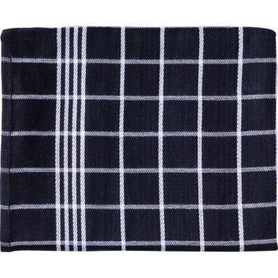 Klika -  Handdoek Christelle, ft 50 x 70 cm, geruit, zwart, pak van 3 stuks
