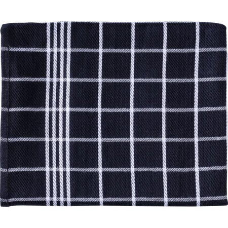 Klika -  Handdoek Christelle, ft 50 x 70 cm, geruit, zwart, pak van 3 stuks