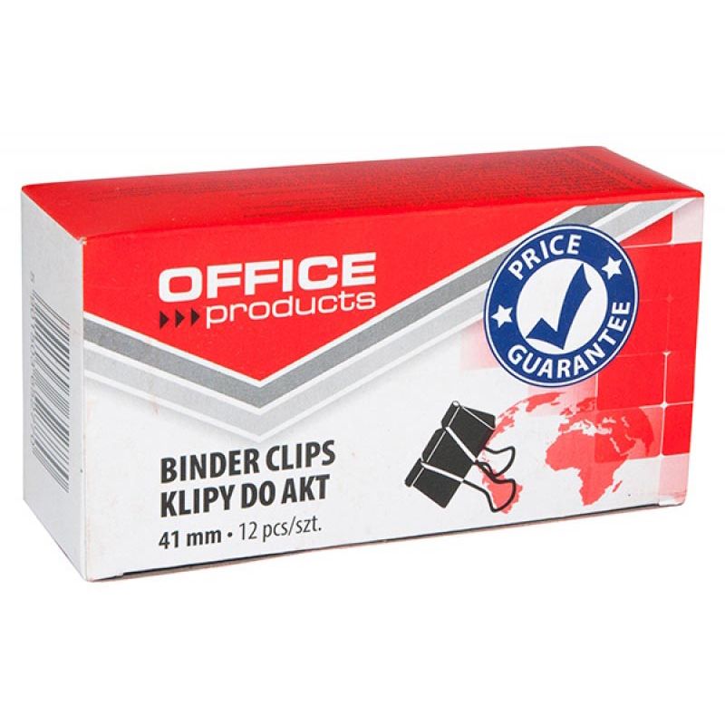 OFFICE products -   foldbackclip, zwart, 41 mm, doos van 12 stuks