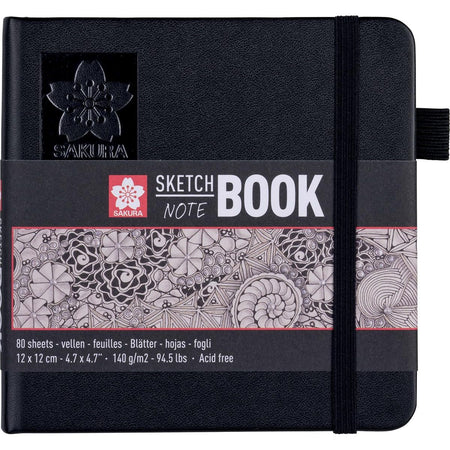 Sakura - Skizzenbuch 80 weiße Blätter 140gr 120x120mm schwarz