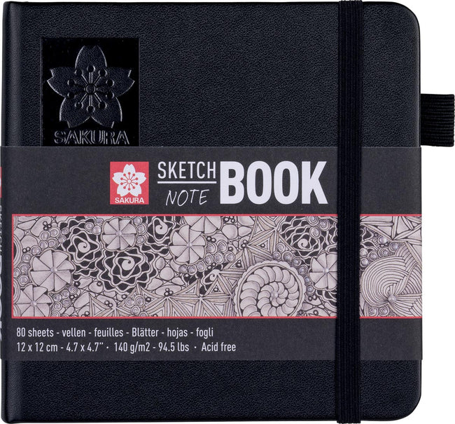 Sakura - Skizzenbuch 80 weiße Blätter 140gr 120x120mm schwarz