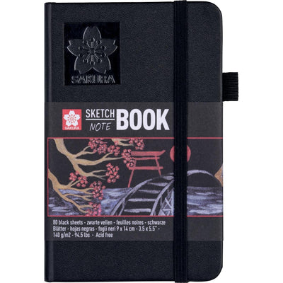 Sakura - Skizzenbuch 80 schwarze Blätter 140gr 90x140mm schwarz