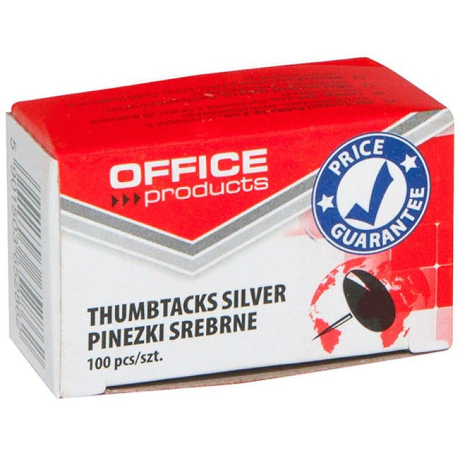 OFFICE products -   punaises Classic, zilver, doos van 100 stuks