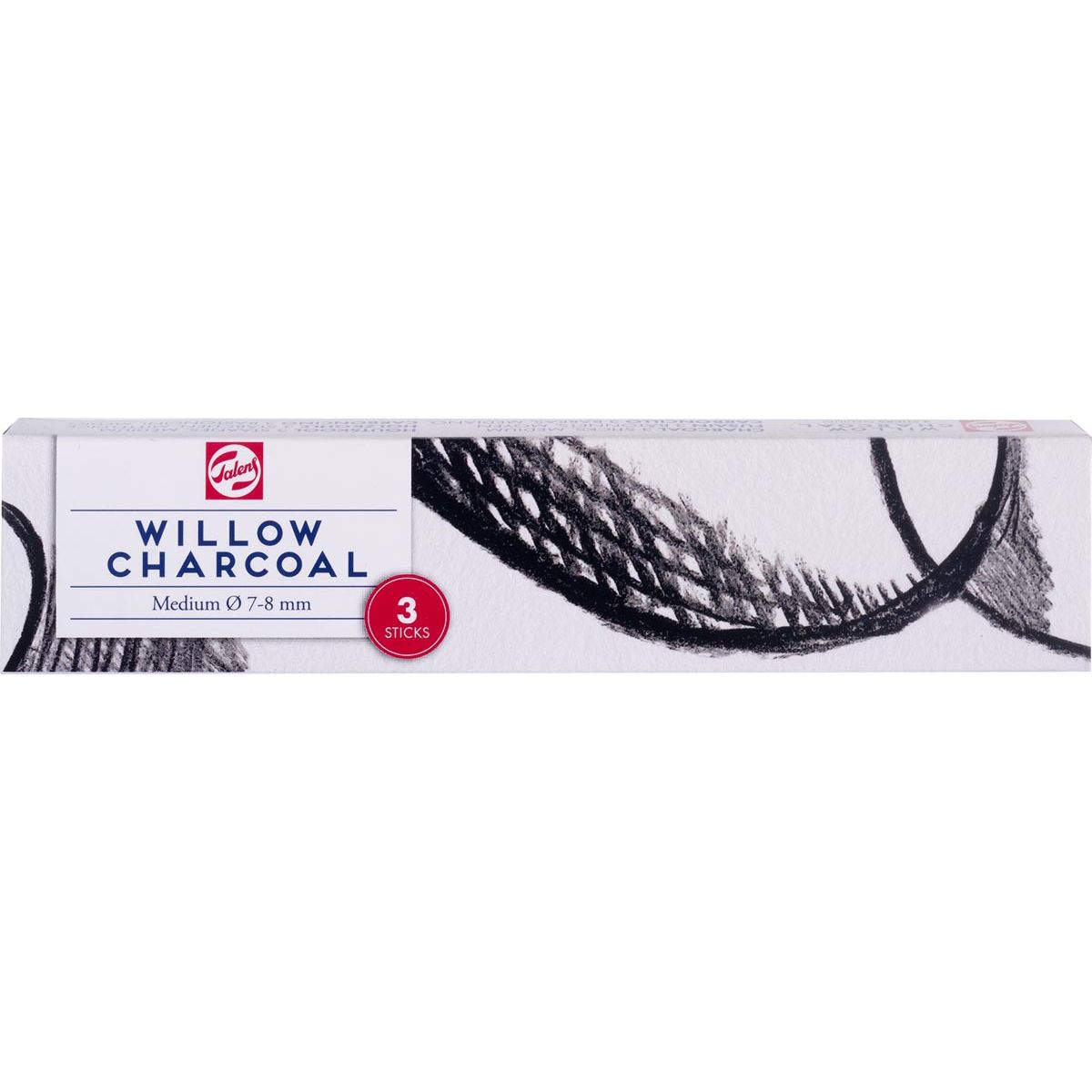 Talens – Kohle mittel, Schachtel mit 3 Stäbchen