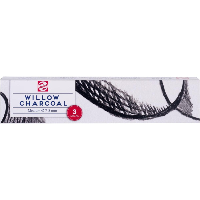 Talens – Kohle mittel, Schachtel mit 3 Stäbchen