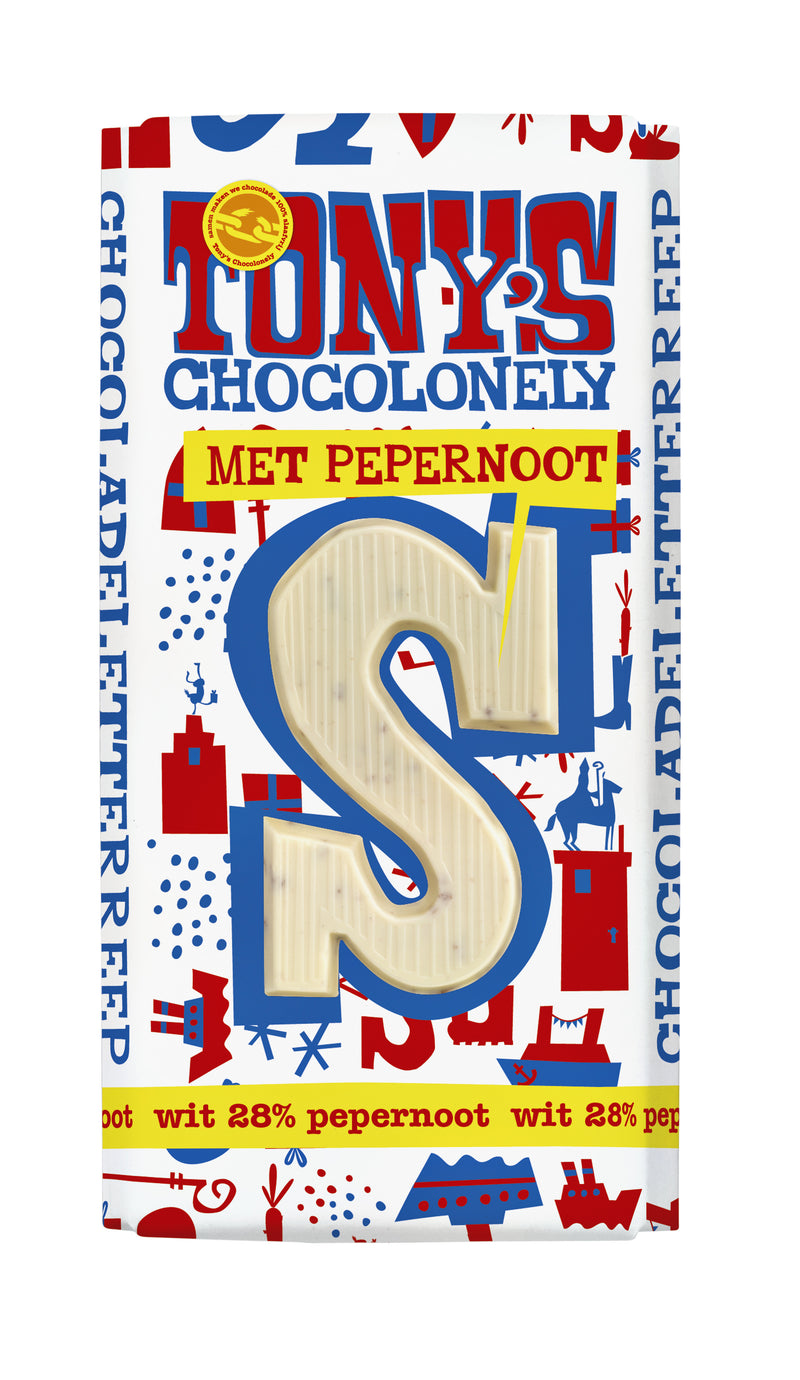 Tony's Chocolonely - Schokoladenbuchstabe weißer Lebkuchen S 180gr