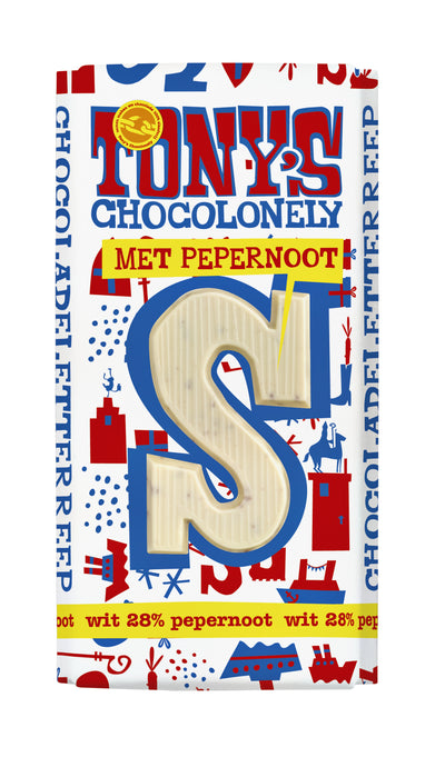 Tony's Chocolonely - Schokoladenbuchstabe weißer Lebkuchen S 180gr | 15 Stück