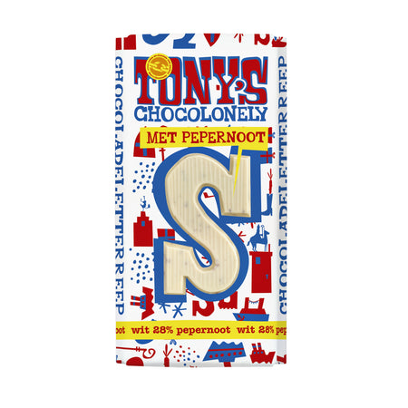 Tony's Chocolonely - Schokoladenbuchstabe weißer Lebkuchen S 180gr | 15 Stück
