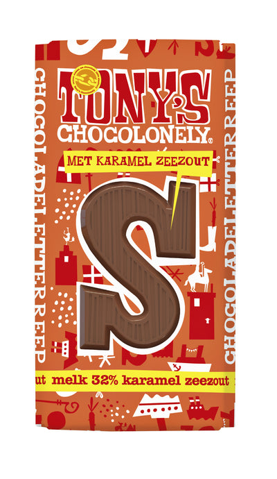Tony's Chocolonely - Schokoladenbrief Milchkaramell Meersalz S 180gr | 15 Stück