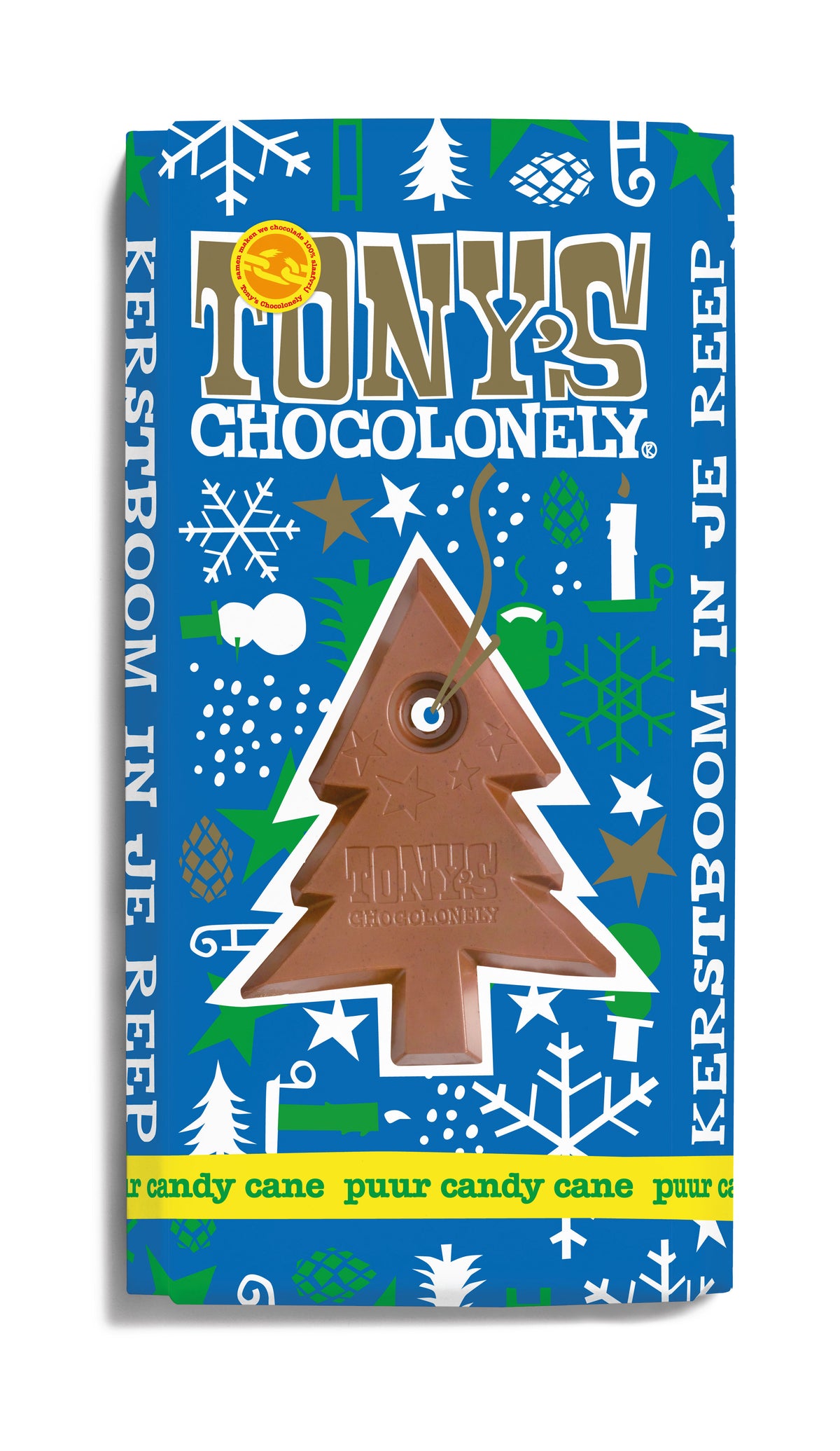 Tony's Chocolonely - Dunkle Schokoladen-Minz-Zuckerstange 180gr | 15 Stück