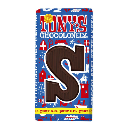 Tony's Chocolonely - Dunkler Schokoladenbuchstabe S 180gr