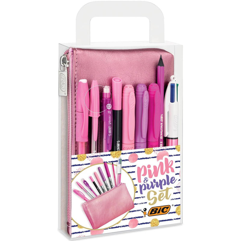 Bic - Pink Purple Schreibset 8-teilig
