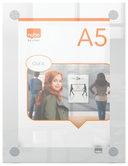 Nobo - Infotafel Plus A5 Acrylwand