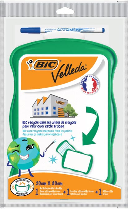 Velleda – Whiteboard 21 x 31 cm inklusive Marker und Radiergummi