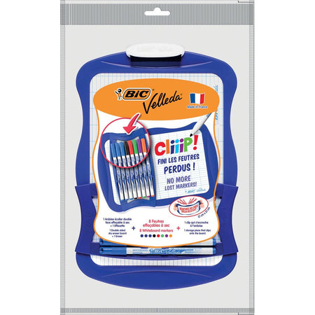 Velleda - Whiteboard 21x31cm inklusive 8 Marker und Radiergummi