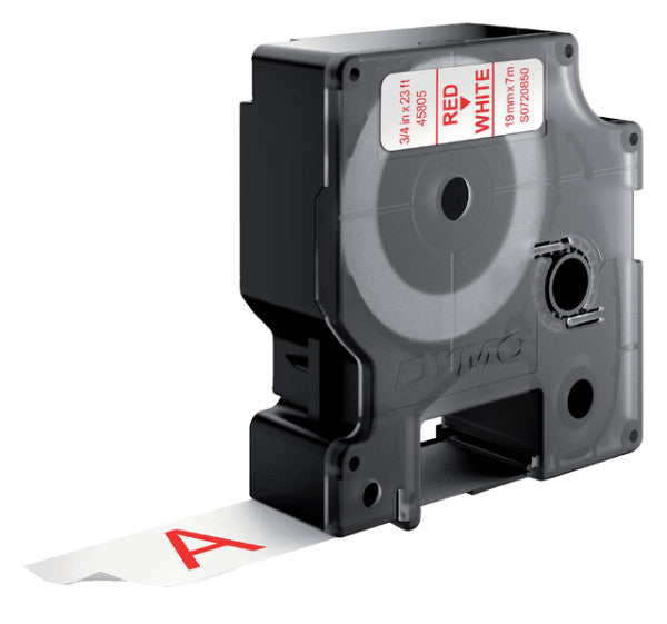 Etikett Tape Dymo 45805 D1 720850 19mmx7m rot auf Weiß