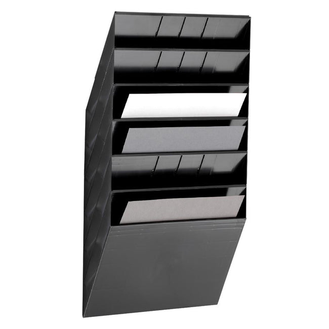 Langlebig - Prospekthalter Flexiboxx 6 A4 Quer schwarz