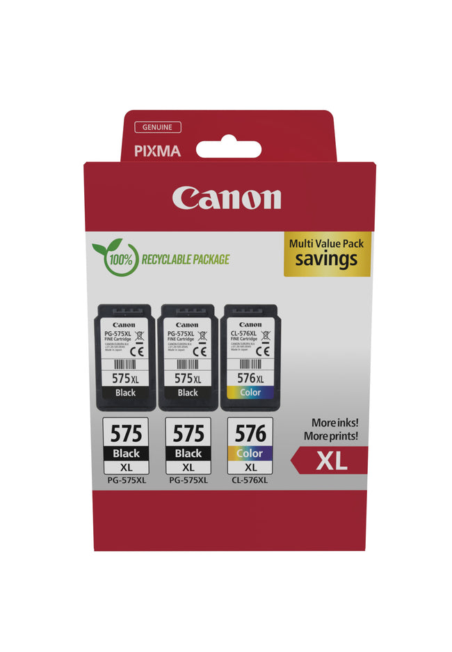 Canon - Tintenpatrone PG-575XL + CL-576XL 2x Schwarz + Farbe