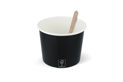 Klika - Batrijke Cup 300 ml Ø90mm 10oz Pappe Schwarz | 1000 Stücke