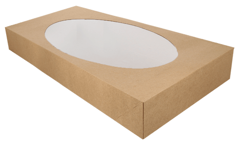 Klika - Catering Boxen Kraft groß mit Fenster 56x38x8cm Bio | 50 Stück