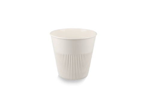 Klika - Wiederverwendbare Kaffeetasse 230cc 8oz Rippen Weiß | 240 Stücke