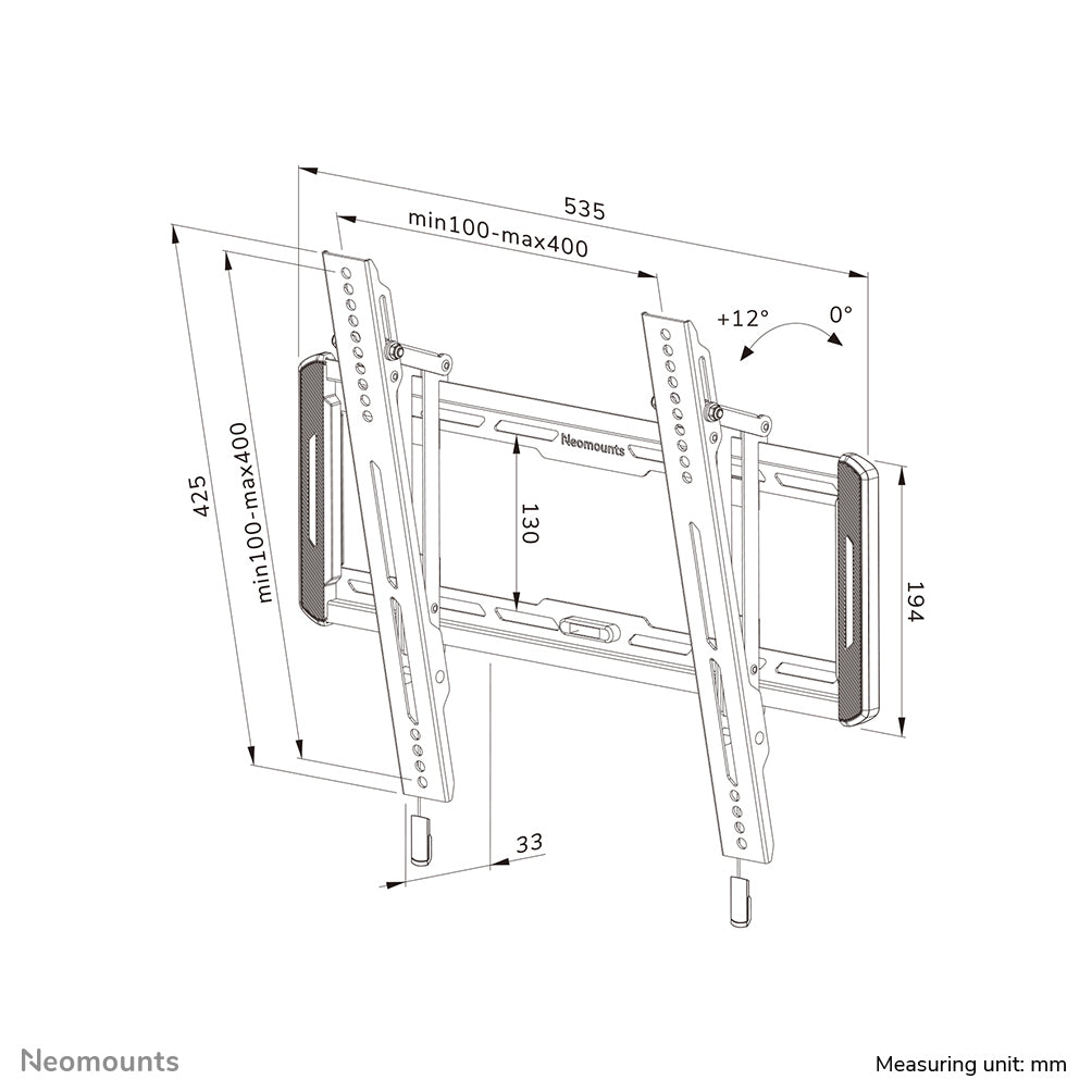 Neomounts -   WL35-550BL14 TV-beugel wand 32-75 kantelbaar Easy Install