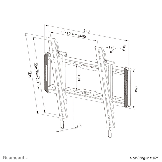 Neomounts -   WL35-550BL14 TV-beugel wand 32-75 kantelbaar Easy Install
