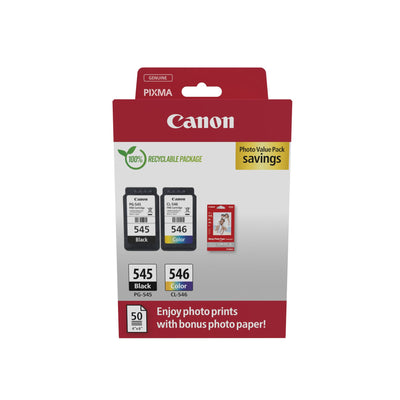 Canon - Tintenpatrone PG-545 CL-546 schwarz + kl + Papier