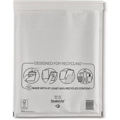 Mail Lite - Luftpolsterumschläge, weiß, H/5, 270 x 360 mm, Karton mit 50 Stück