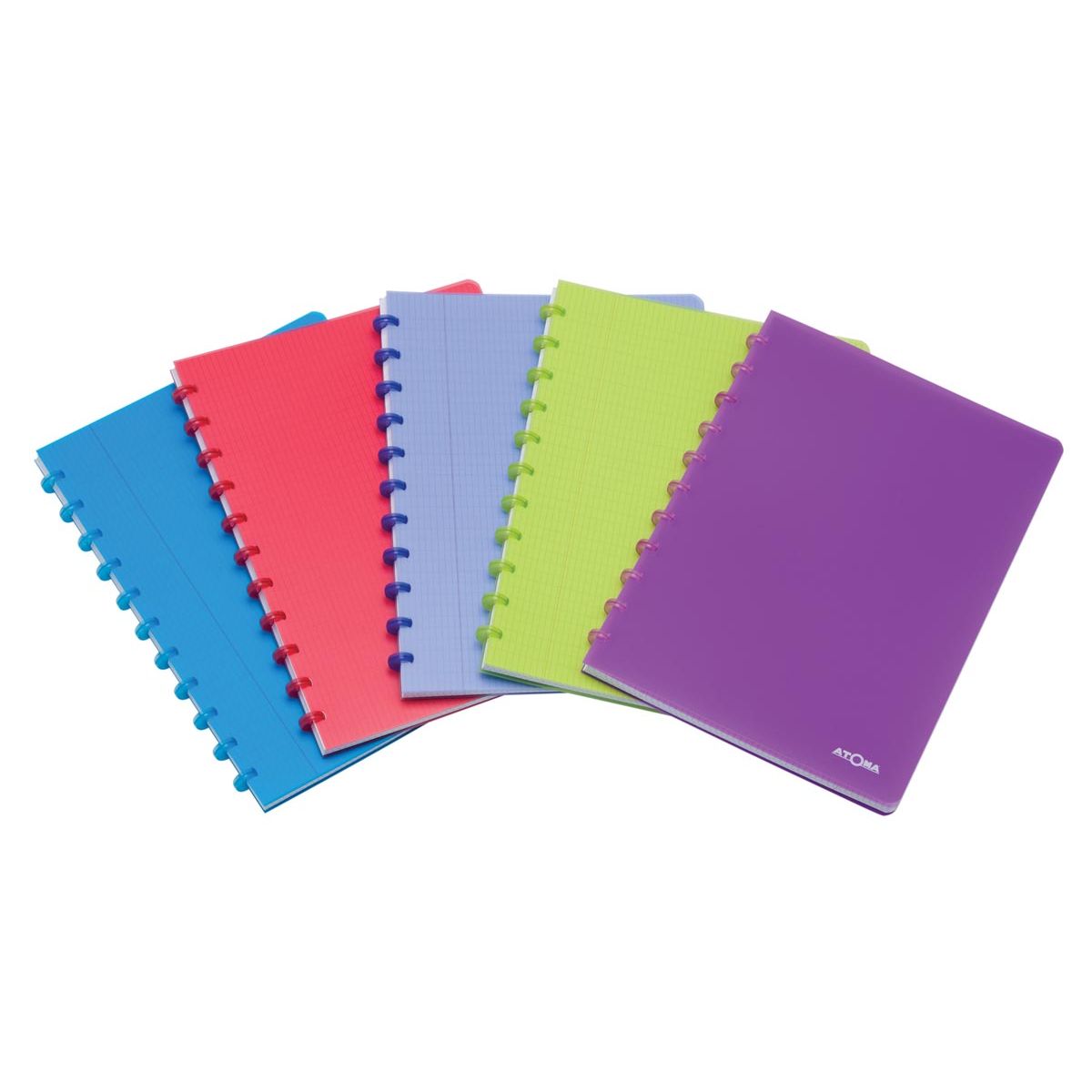 Atoma – Trendiges Notizbuch, ft A4, 144 Seiten, PP, kariert 5 mm, verschiedene Farben