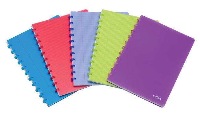 Atoma – Trendiges Notizbuch, ft A4, 144 Seiten, PP, handelsüblich kariert, verschiedene Farben