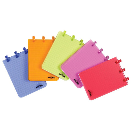 Atoma – Trendiges Notizbuch, ft A7, 120 Seiten, PP, kariert 5 mm, farbig sortiert