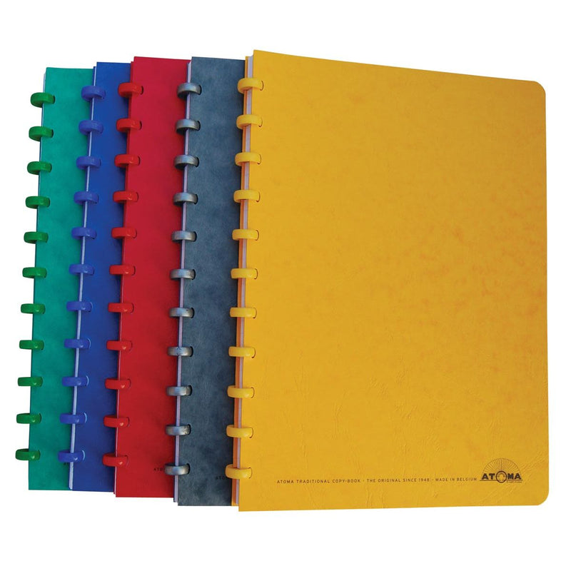 Atoma – Klassisches Notizbuch, ft A4, 100 Seiten, kariert 5 mm, verschiedene Farben