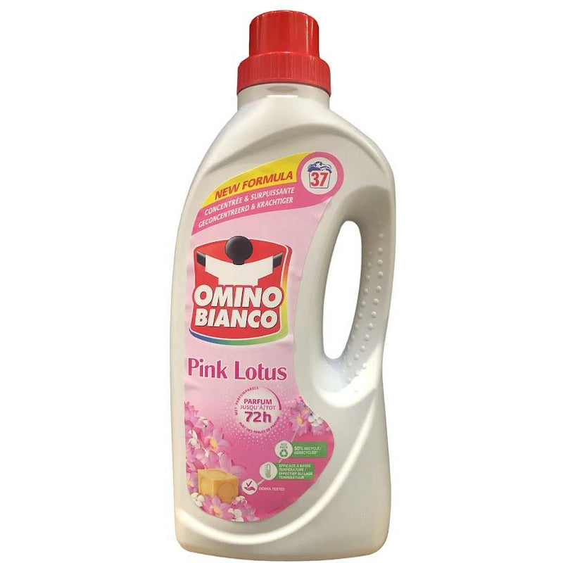 Omino Bianco - Pink Lotus Waschmittel, 37 Dosen, 1,48 l Flasche