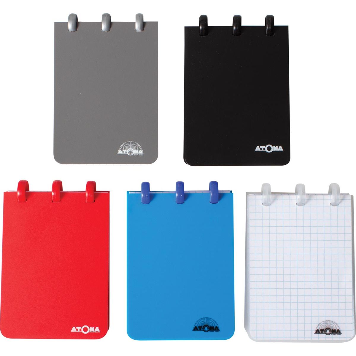 Atoma - Notizbuch ft A7, 120 Seiten, PP, kariert 5 mm, farbig sortiert