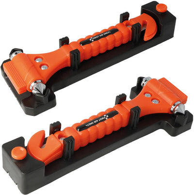 Westcott - First Aid Only Notfallhammer mit Sicherheitsgurtschneider, inklusive Aufsatz, 2 Stück, orange